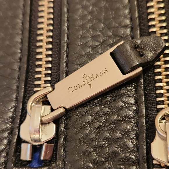 Cole Haan Black Leather Bag with Silver Accents - Picture 2 of 9